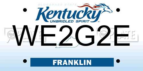 WE2G2E Kentucky License Plate