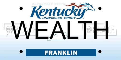 WEALTH Kentucky License Plate
