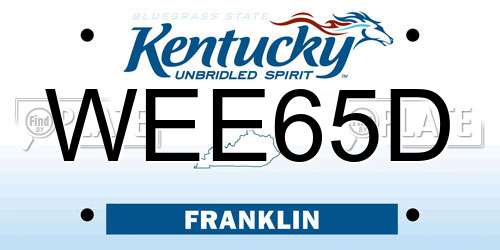 WEE65D Kentucky License Plate