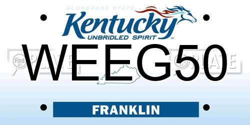 WEEG50 Kentucky License Plate