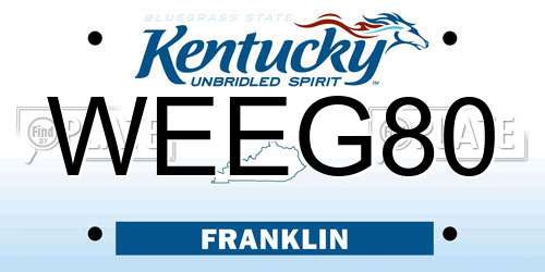 WEEG80 Kentucky License Plate