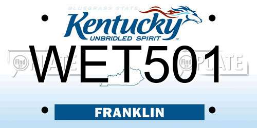 WET501 Kentucky License Plate