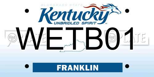 WETB01 Kentucky License Plate