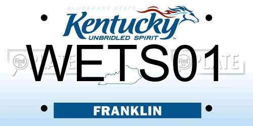 WETS01 Kentucky License Plate