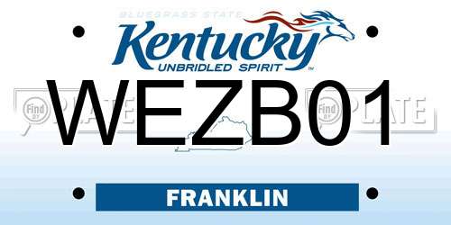 WEZB01 Kentucky License Plate
