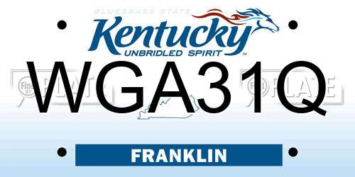 WGA31Q Kentucky License Plate