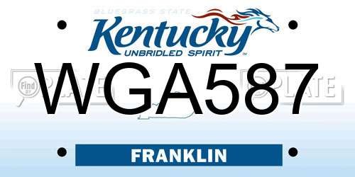 WGA587 Kentucky License Plate