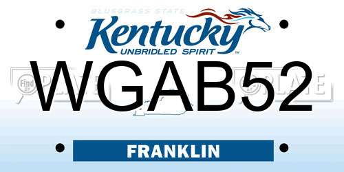 WGAB52 Kentucky License Plate
