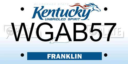 WGAB57 Kentucky License Plate