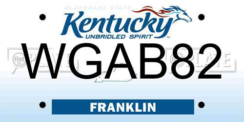 WGAB82 Kentucky License Plate