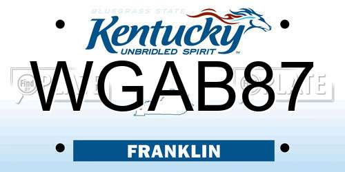 WGAB87 Kentucky License Plate
