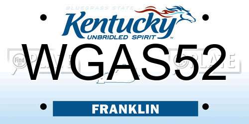 WGAS52 Kentucky License Plate