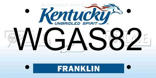 WGAS82 Kentucky License Plate