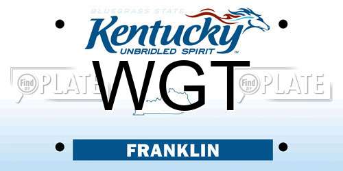 WGT Kentucky License Plate