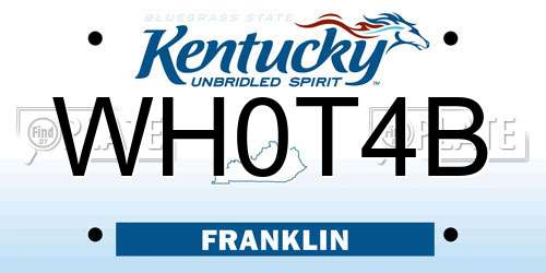 WH0T4B Kentucky License Plate