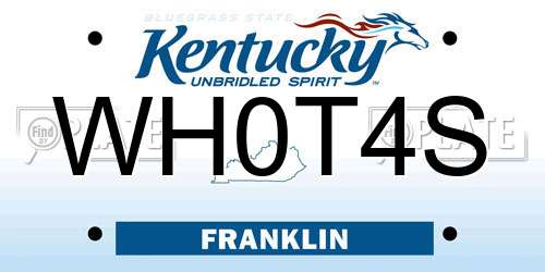 WH0T4S Kentucky License Plate