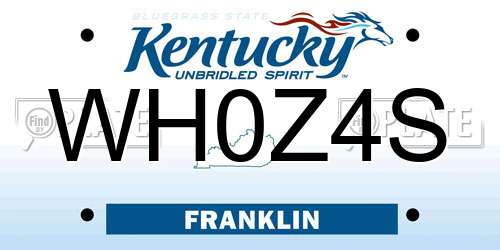 WH0Z4S Kentucky License Plate
