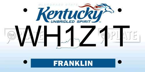 WH1Z1T Kentucky License Plate