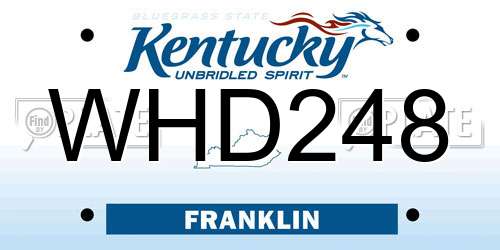 WHD248 Kentucky License Plate