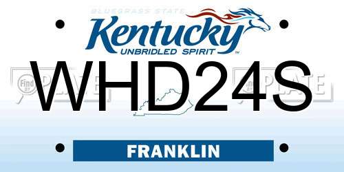 WHD24S Kentucky License Plate