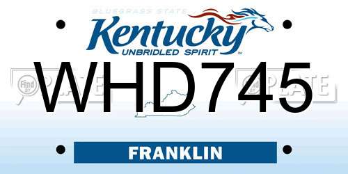 WHD745 Kentucky License Plate
