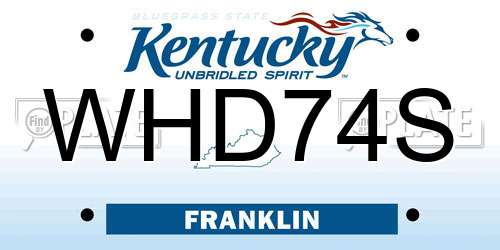 WHD74S Kentucky License Plate