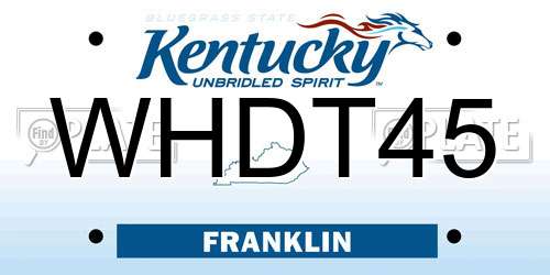 WHDT45 Kentucky License Plate