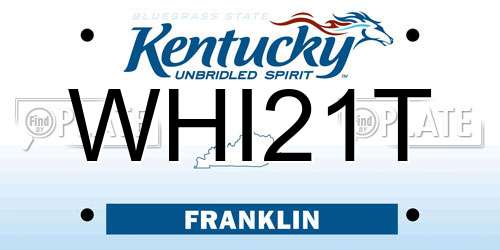 WHI21T Kentucky License Plate