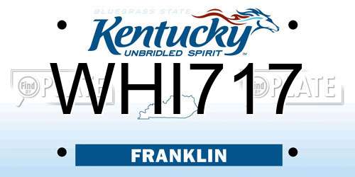 WHI717 Kentucky License Plate