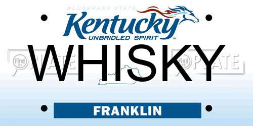 WHISKY Kentucky License Plate