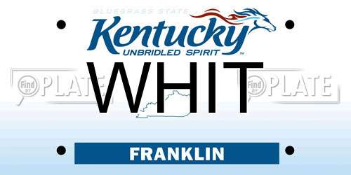 WHIT Kentucky License Plate