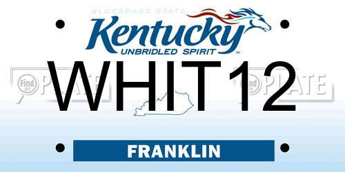 WHIT12 Kentucky License Plate