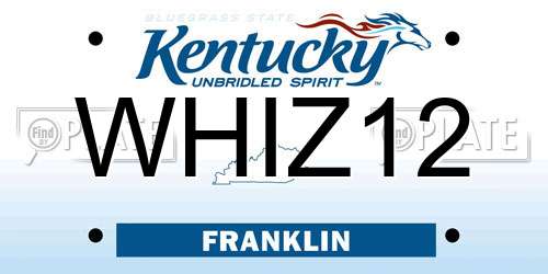 WHIZ12 Kentucky License Plate