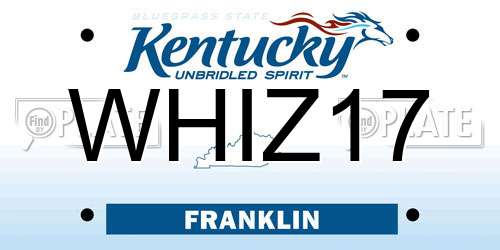 WHIZ17 Kentucky License Plate