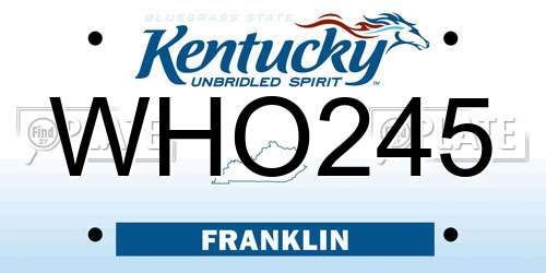 WHO245 Kentucky License Plate