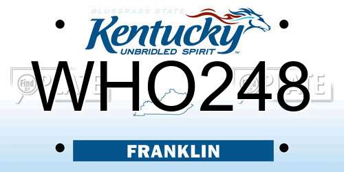 WHO248 Kentucky License Plate