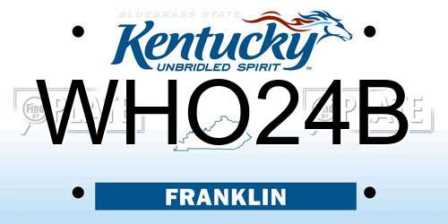 WHO24B Kentucky License Plate