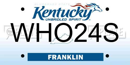 WHO24S Kentucky License Plate