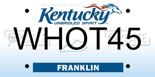 WHOT45 Kentucky License Plate