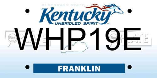 WHP19E Kentucky License Plate