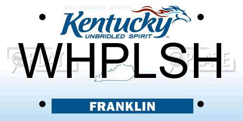 WHPLSH Kentucky License Plate