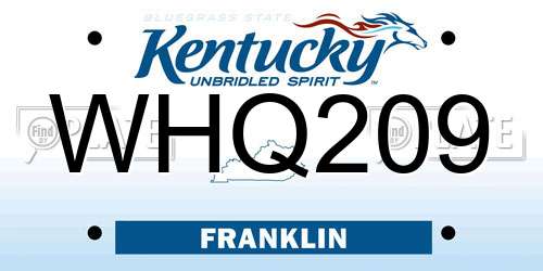 WHQ209 Kentucky License Plate