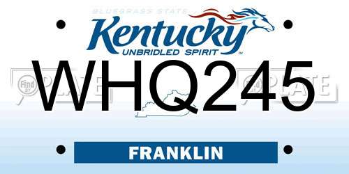 WHQ245 Kentucky License Plate