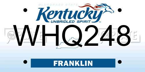 WHQ248 Kentucky License Plate