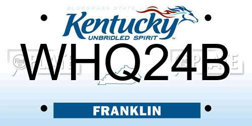 WHQ24B Kentucky License Plate
