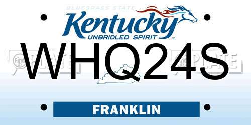 WHQ24S Kentucky License Plate