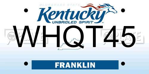 WHQT45 Kentucky License Plate