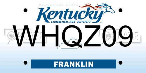 WHQZ09 Kentucky License Plate