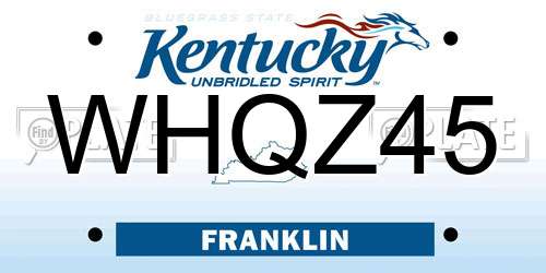 WHQZ45 Kentucky License Plate