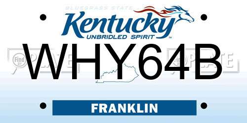 WHY64B Kentucky License Plate